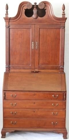 Appraisal: TH C TWO PART AMERICAN SECRETARY DESK COLCHESTER CT SCHOOL