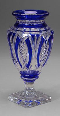 Appraisal: Val St Lambert vase cobalt-cut-to-clear signed on base - in