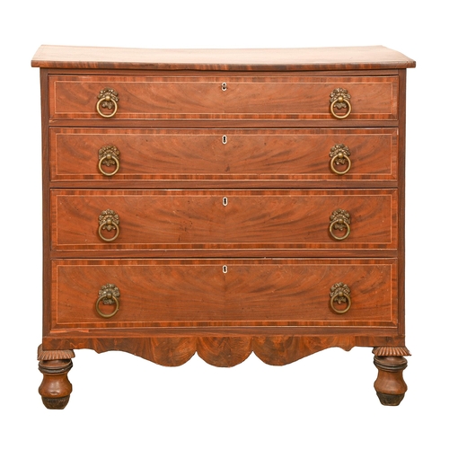 Appraisal: Channel Islands furniture A mahogany and line inlaid chest of