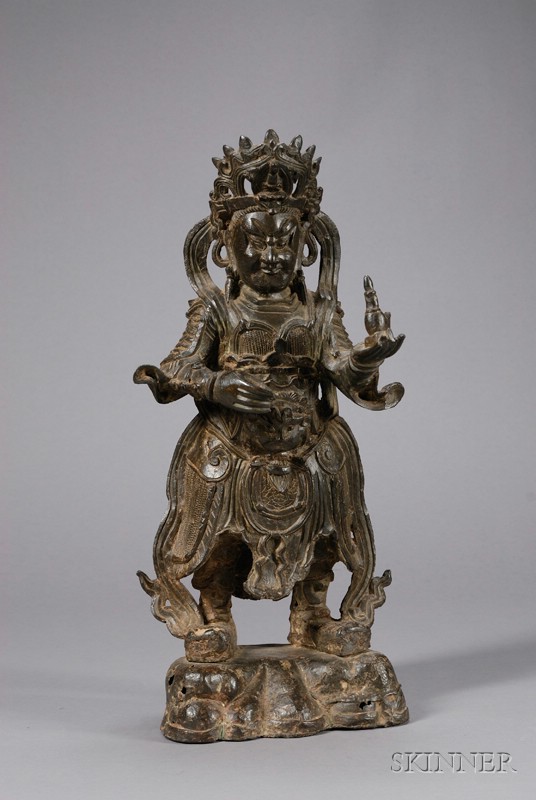 Appraisal: Bronze Buddhist Image China Ming period th century standing figure