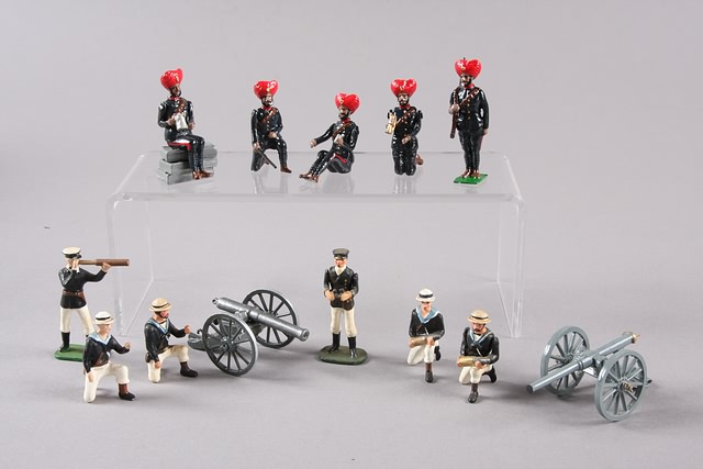 Appraisal: Lot of figures representing British Naval Landing Party and Indian