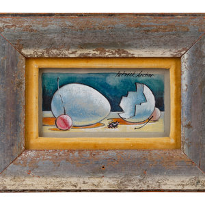 Appraisal: Patrick Archer American b Untitled Egg and Eggshell gouache and