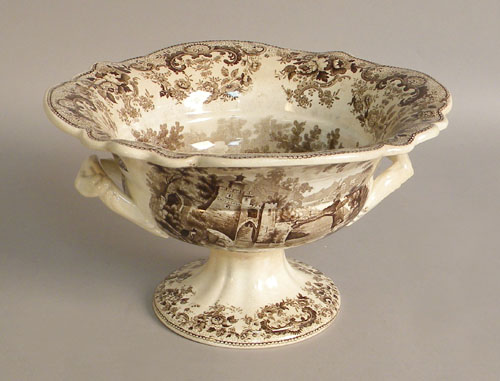 Appraisal: Staffordshire footed bowl th c with sepia transfer decoration h