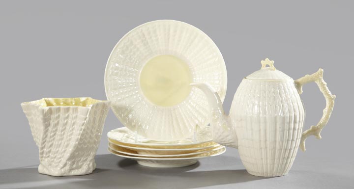 Appraisal: Seven-Piece Collection of Belleek Porcelain comprised of an Octagon Flower