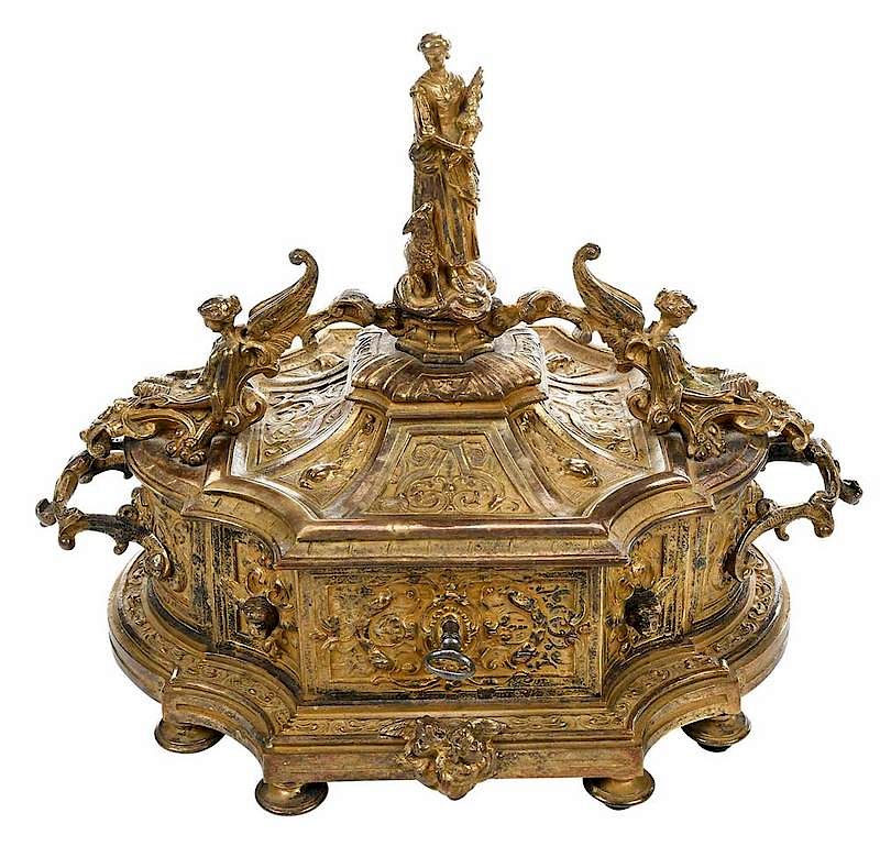 Appraisal: Louis XV Style Gilt Bronze Jewelry Casket probably French th