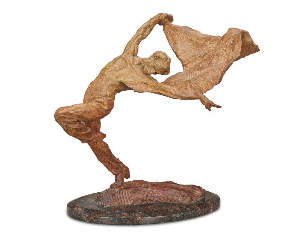 Appraisal: Richard MacDonald b American Capeo Flamenco Patinated bronze on marble