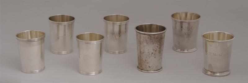 Appraisal: ASSEMBLED GROUP OF ELEVEN SILVER JULEP CUPS AND A SILVER-PLATED