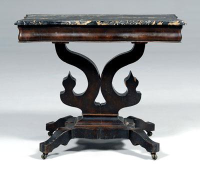 Appraisal: American classical pier table original fine cartouche shaped Egyptian marble