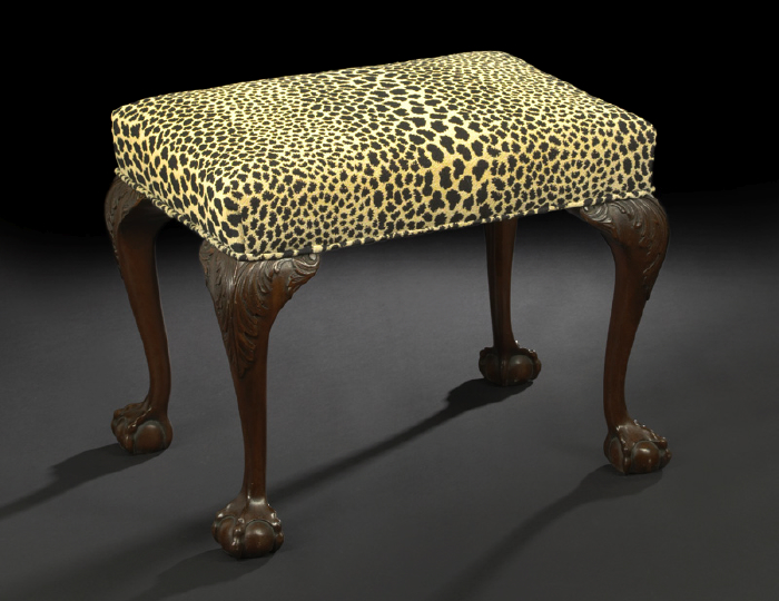 Appraisal: George III-Style Carved Mahogany Stool fourth quarter th century the