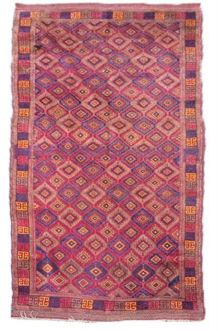 Appraisal: An Afghan Belouch long rug the field with diagonal bands