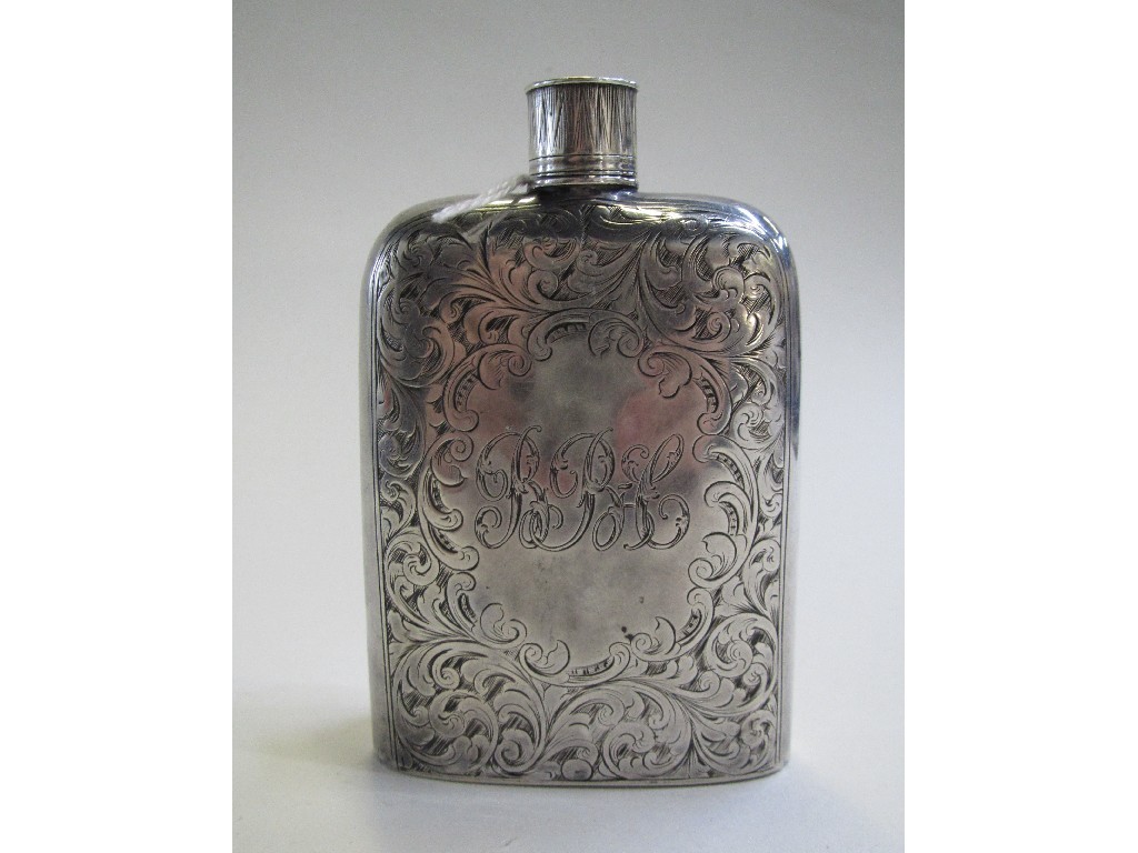 Appraisal: Victorian silver hip flask Birmingham