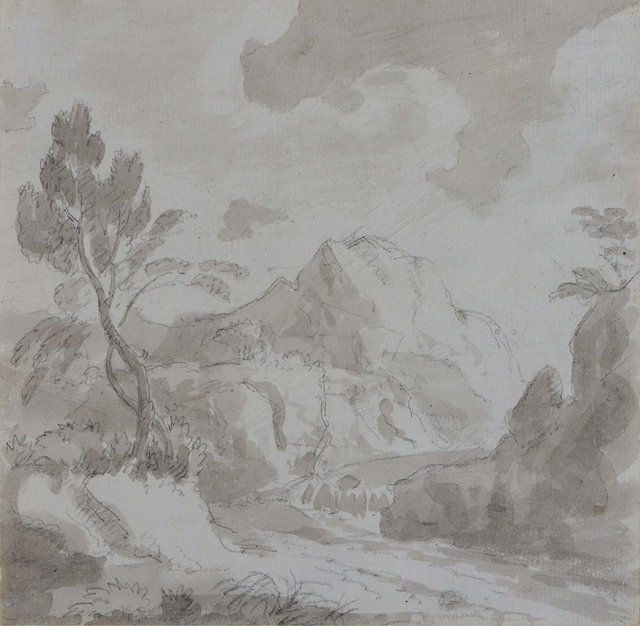 Appraisal: GEORGE GREVILLE SECOND EARL OF WARWICK - An Alpine landscape