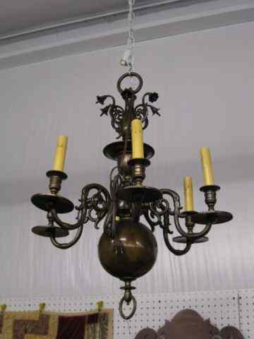 Appraisal: Dutch Bronze Chandelier six light very fine and early