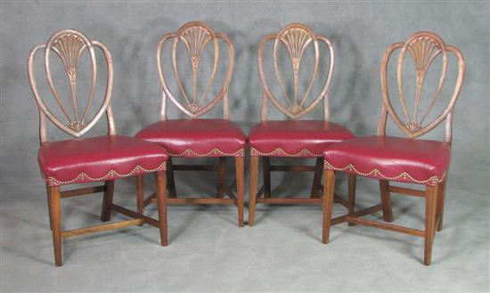 Appraisal: Walnut Hepplewhite Style Dining Side Chairs th Century Set of