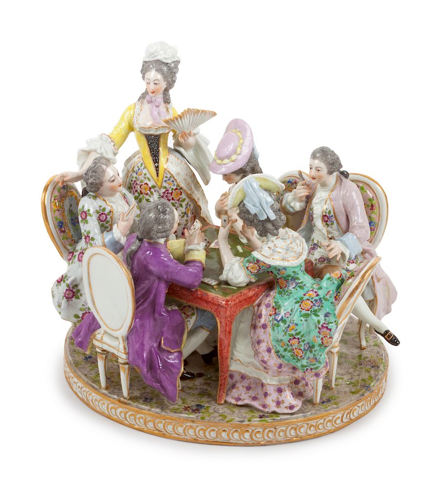 Appraisal: A Continental Porcelain Figural Group Height x width inches A