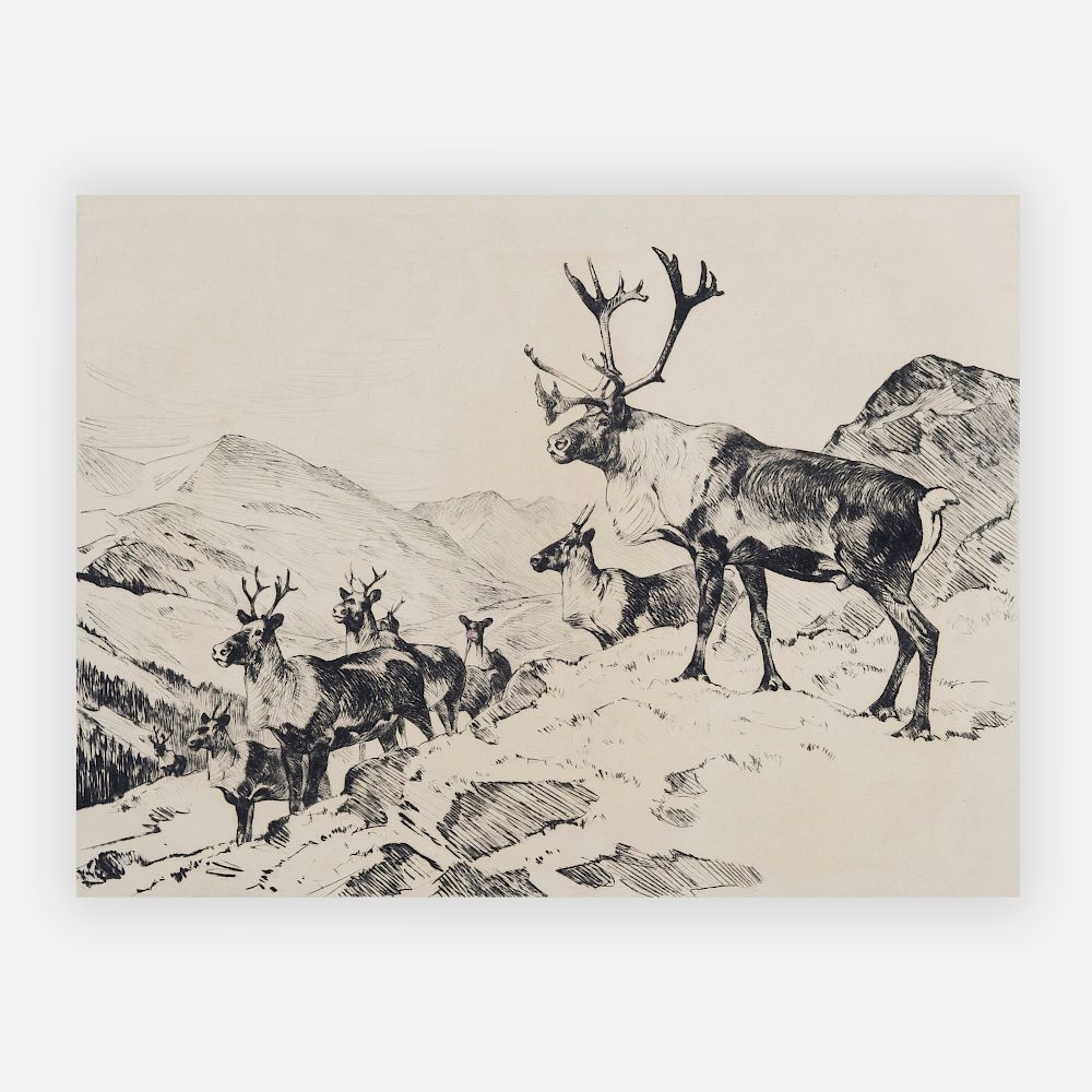 Appraisal: Carl Rungius - Mountain Caribou Lot Carl Rungius American -