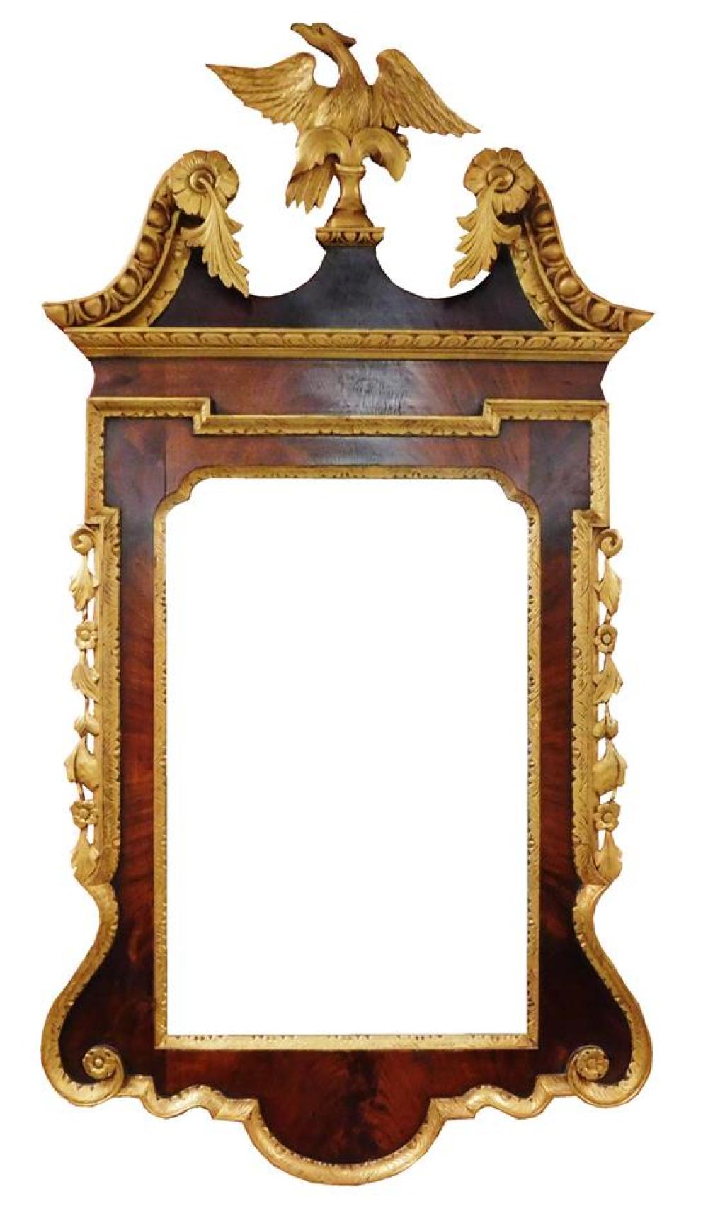 Appraisal: Chippendale style wall mirror with gold phoenix crest gilt with