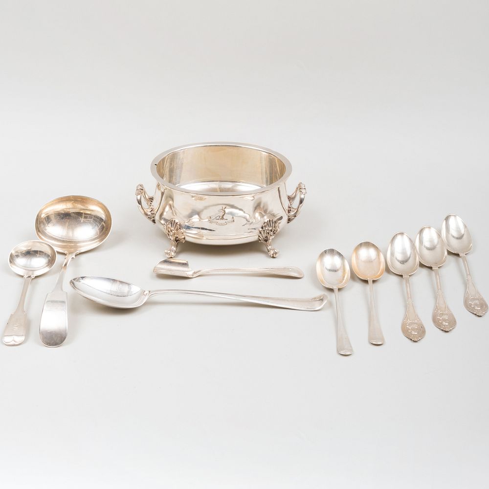 Appraisal: Group of Silver Plate Tableware Comprising A vegetable dish with