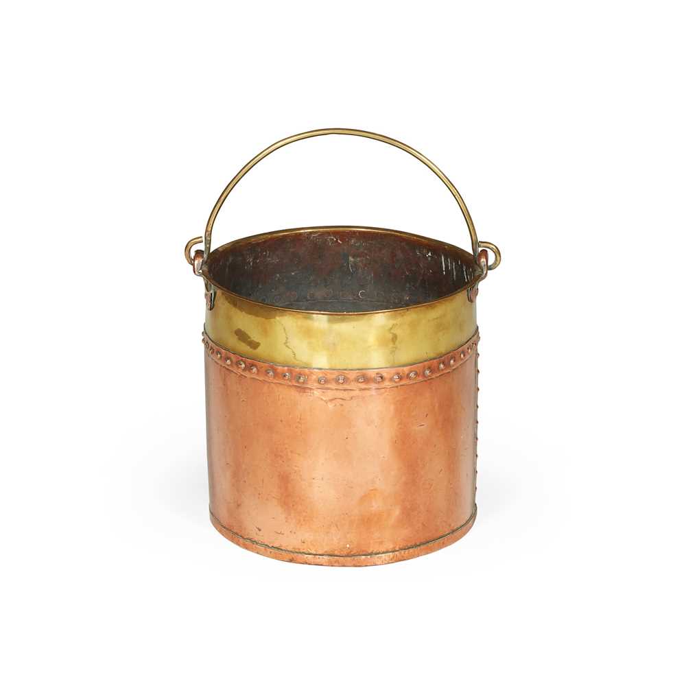 Appraisal: COPPER AND BRASS BUCKET TH CENTURY of cylindrical form with