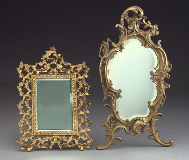 Appraisal: Anglo-American Gilded Cast-Iron Toilette Mirror in the rococo taste third