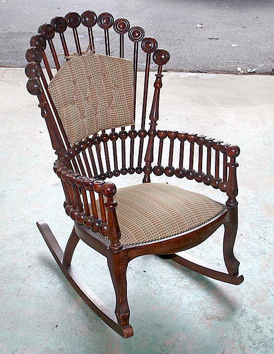 Appraisal: Huntzinger Rocking Chair Lollipop rocker original finish fine condition