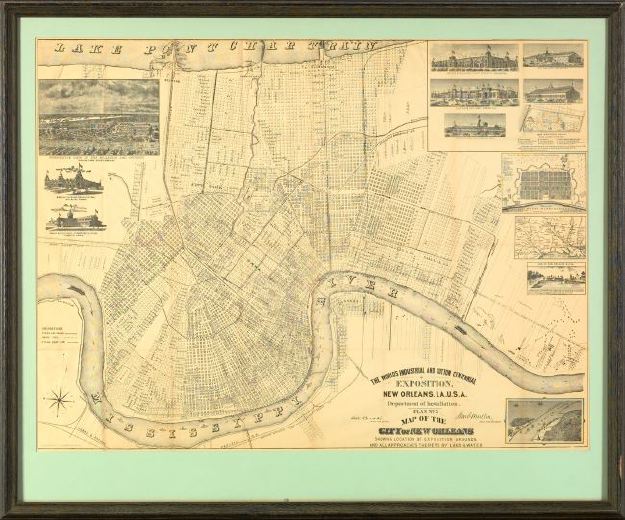 Appraisal: Southern Lithograph Company New Orleans Large Lithographed Map of The