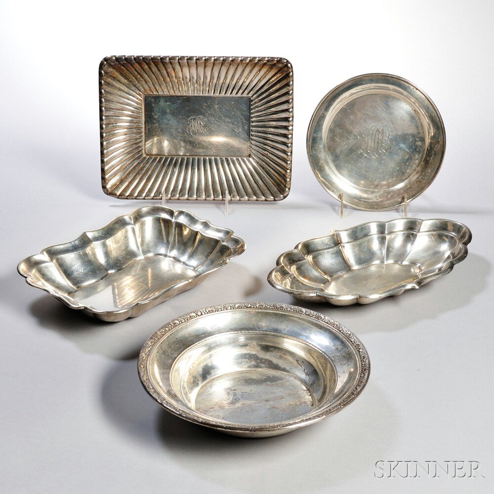 Appraisal: Five Pieces of American Sterling Silver Hollowware all monogrammed four