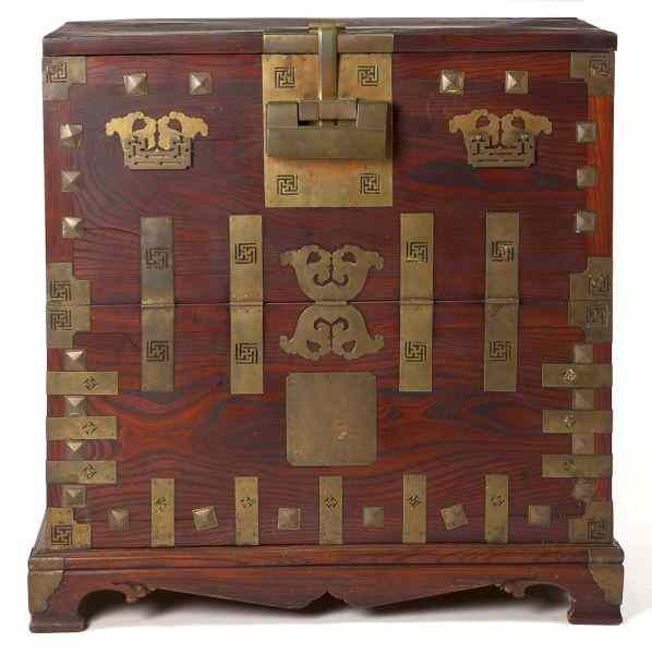 Appraisal: Asian Kangxi Chest on Stand th century having an elm