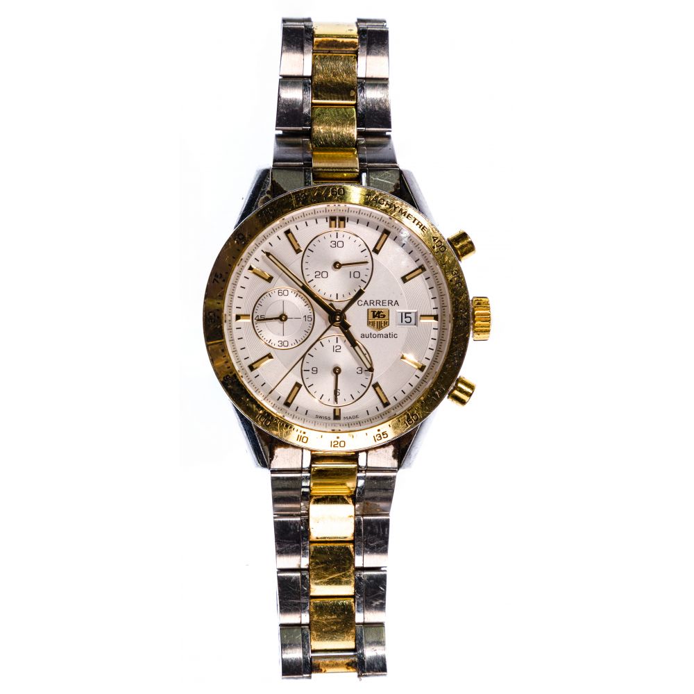 Appraisal: TAG HEUER CARRERA AUTOMATIC CHRONOGRAPH WRISTWATCHHaving a gold plated stainless