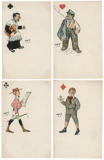 Appraisal: Set of Van Dock Playing Card Postcards Circa G F