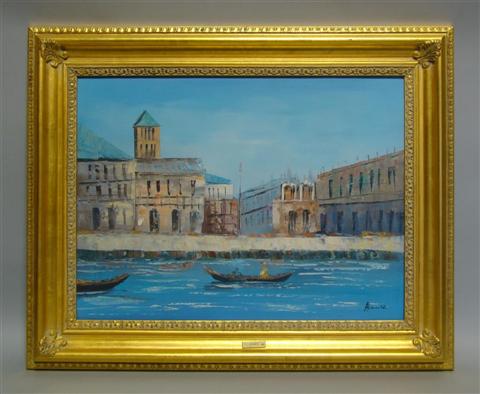 Appraisal: VIEW OF VENICE Oil on canvas x in Framed