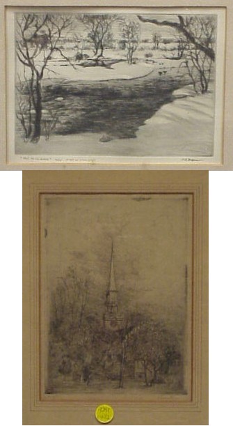 Appraisal: Etchings by L Orr and C B Ferguson the first