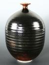 Appraisal: VASE - Ribbed orb with narrow neck and flared rim