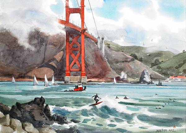 Appraisal: n a Jade Fon American - Surfers at Golden Gate