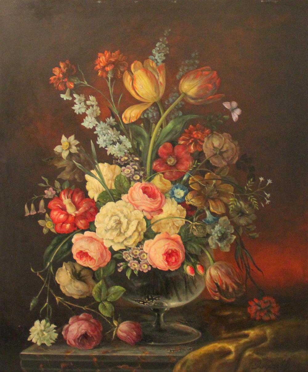 Appraisal: OSKAR ROBERT DOGARTH AUSTRIAN - FLORAL STILL LIFE Oil on