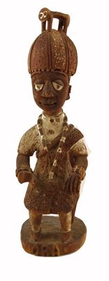 Appraisal: Thomas Onu a carved wood seated figure of Oba wearing