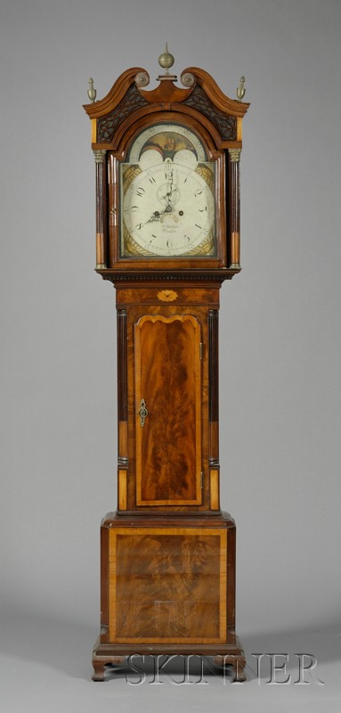 Appraisal: William IV Inlaid Mahogany Long Case Clock c works signed