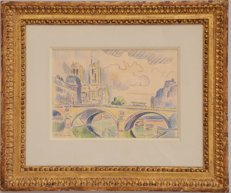 Appraisal: After Paul Signac - Le Pont Neuf Watercolor and pencil