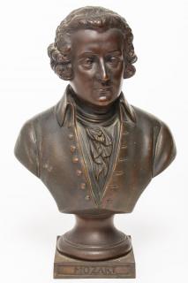 Appraisal: Bust of Mozart Bronzed Metal Bearing impressed name Mozart on