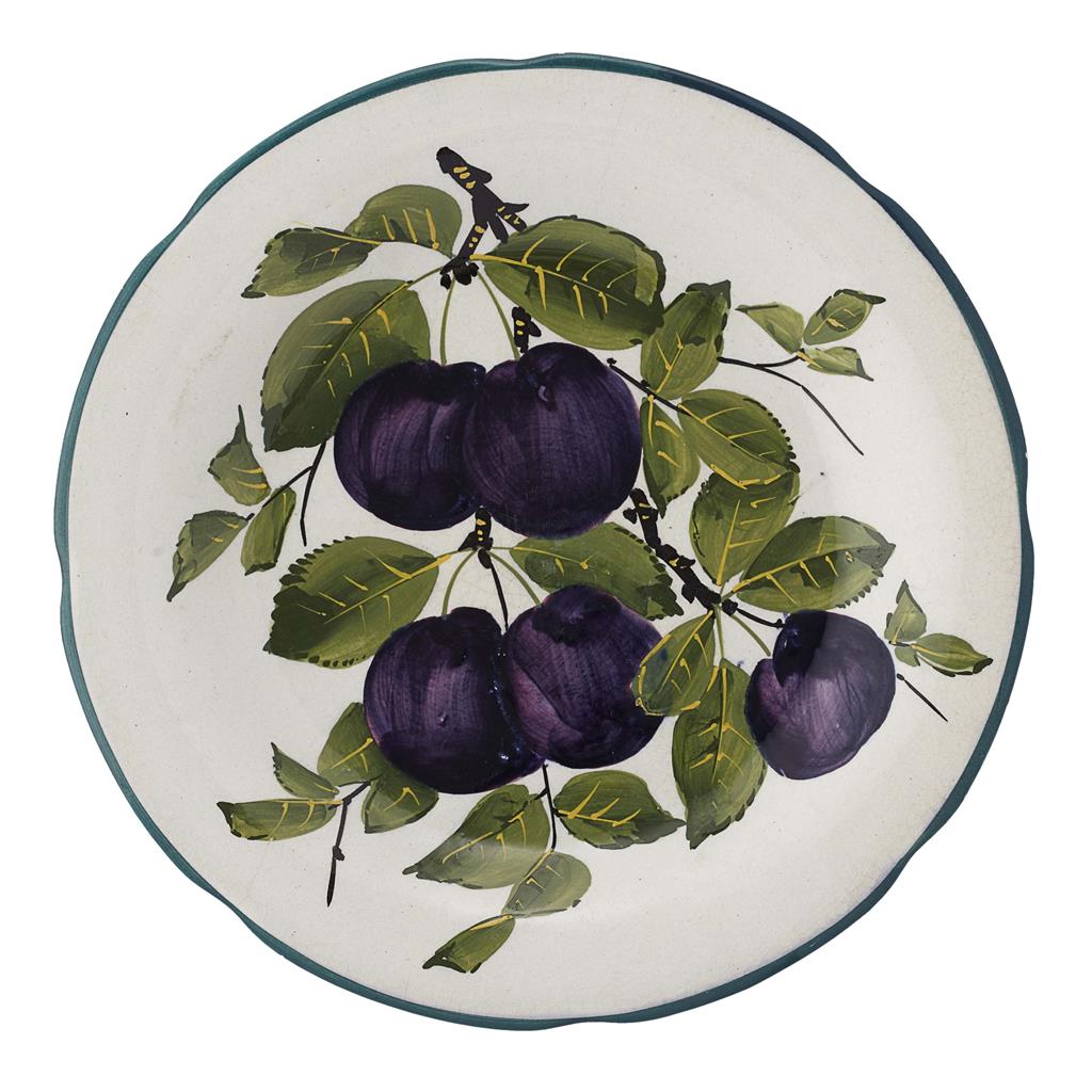 Appraisal: WEMYSS WARE A PAIR OF 'PURPLE PLUMS' GORDON DESSERT PLATES