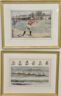 Appraisal: Six sporting Harper's Weekly colored lithographs including three double page