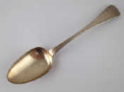 Appraisal: A large bowled Channel Islands bright cut tablespoon maker's mark