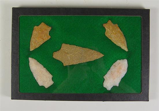 Appraisal: Woodland Indian Points Five sandstone points collected in Pittsylvania County