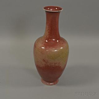 Appraisal: Peachbloom Vase Peachbloom Vase China th th century baluster-shape with