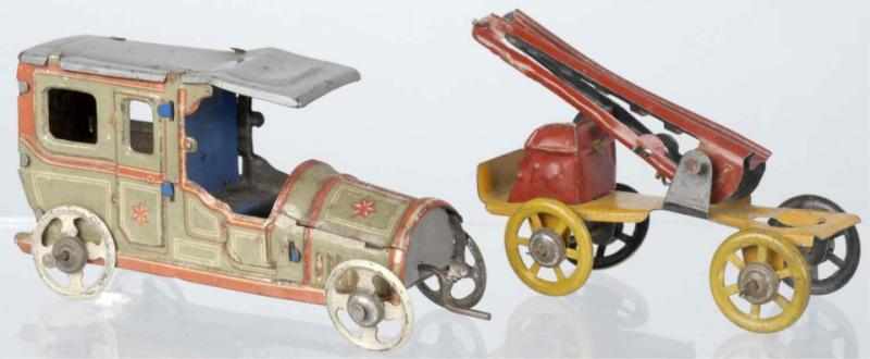 Appraisal: Lot of Tin Litho Vehicle Penny Toys German Includes one