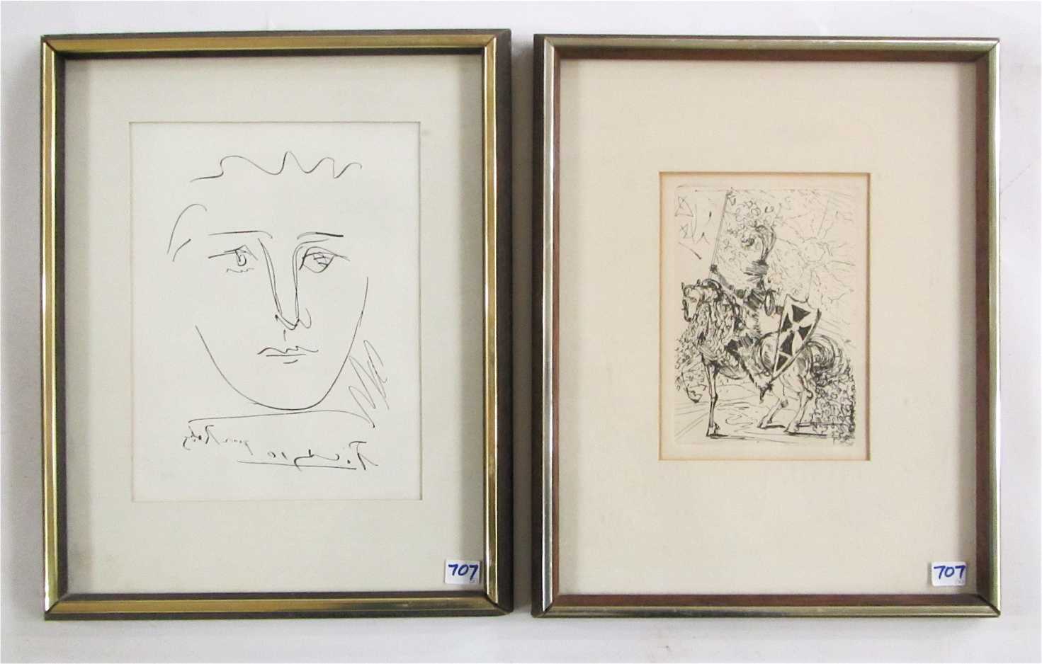 Appraisal: AFTER SALVADOR DALI TWO ETCHINGS Spain - El Cid and