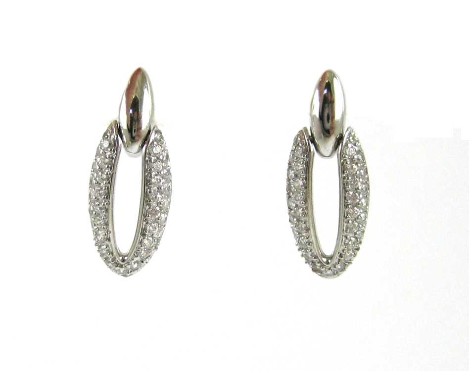 Appraisal: PAIR OF DIAMOND AND WHITE GOLD EARRINGS each k white