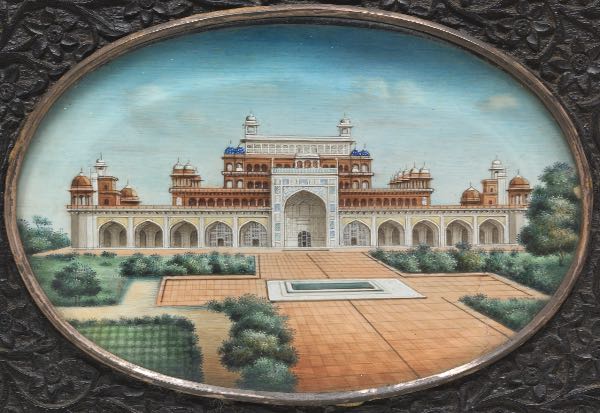 Appraisal: MINIATURE PAINTING OF THE TOMB OF AKBAR x Miniature painted