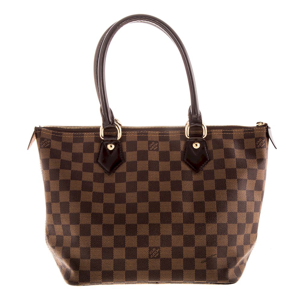 Appraisal: A Louis Vuitton Damier Ebene Saleya PM Brown and tobacco