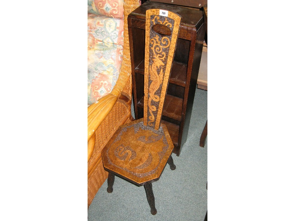 Appraisal: Lot comprising spinning chair and an oak bookcase